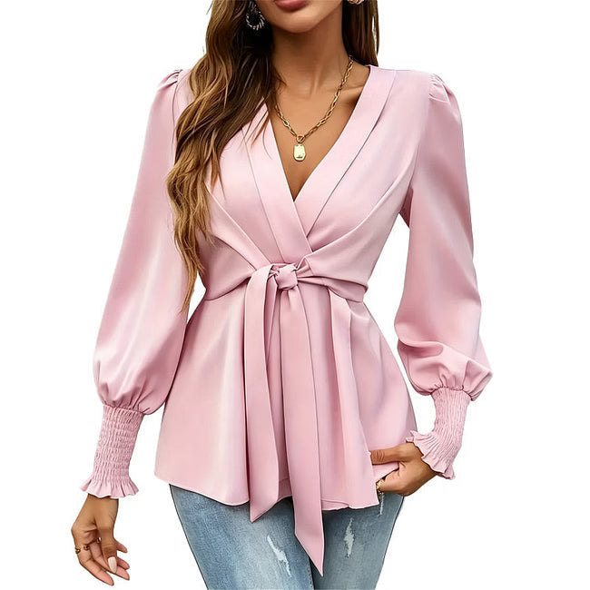 Apolline - Blouse portefeuille élégante en satin