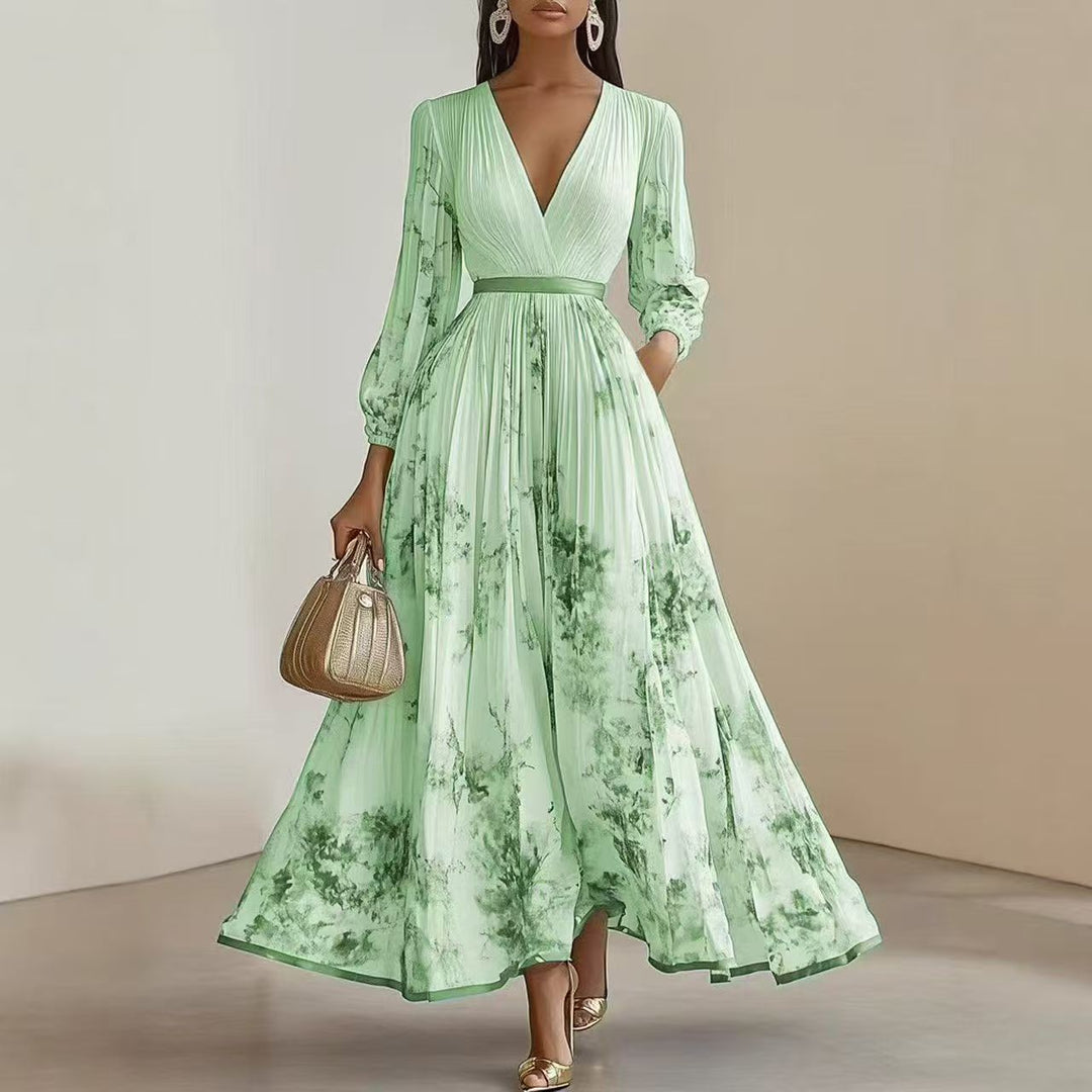 Nadia - Robe midi plissée à fleurs