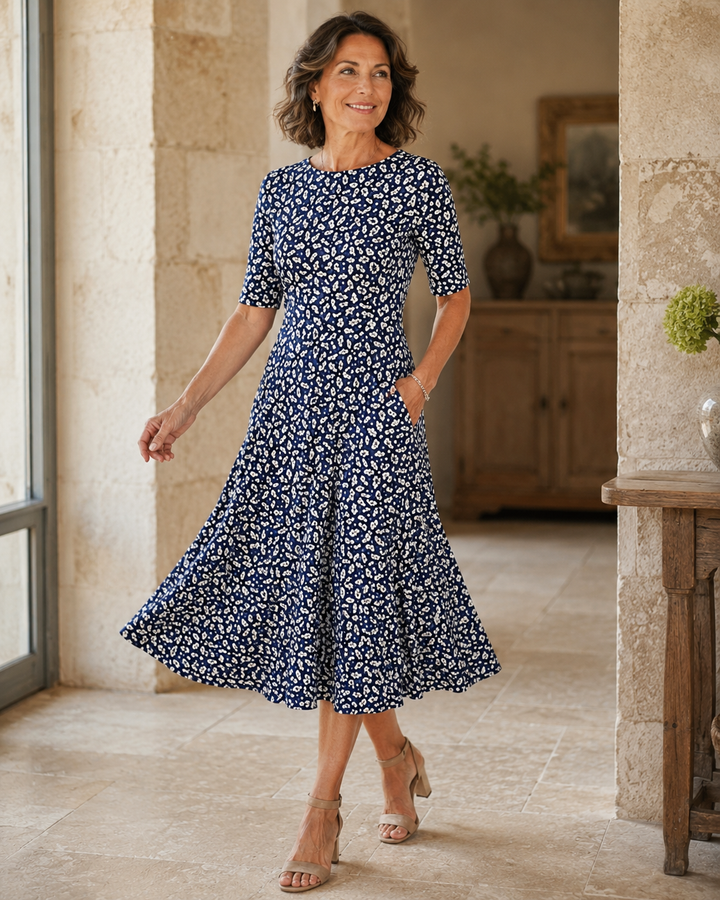Hestia - Robe midi fleurie au toucher doux