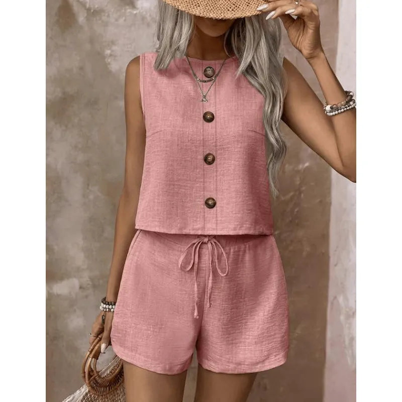 Abilene - Ensemble coordonné débardeur texturé et short