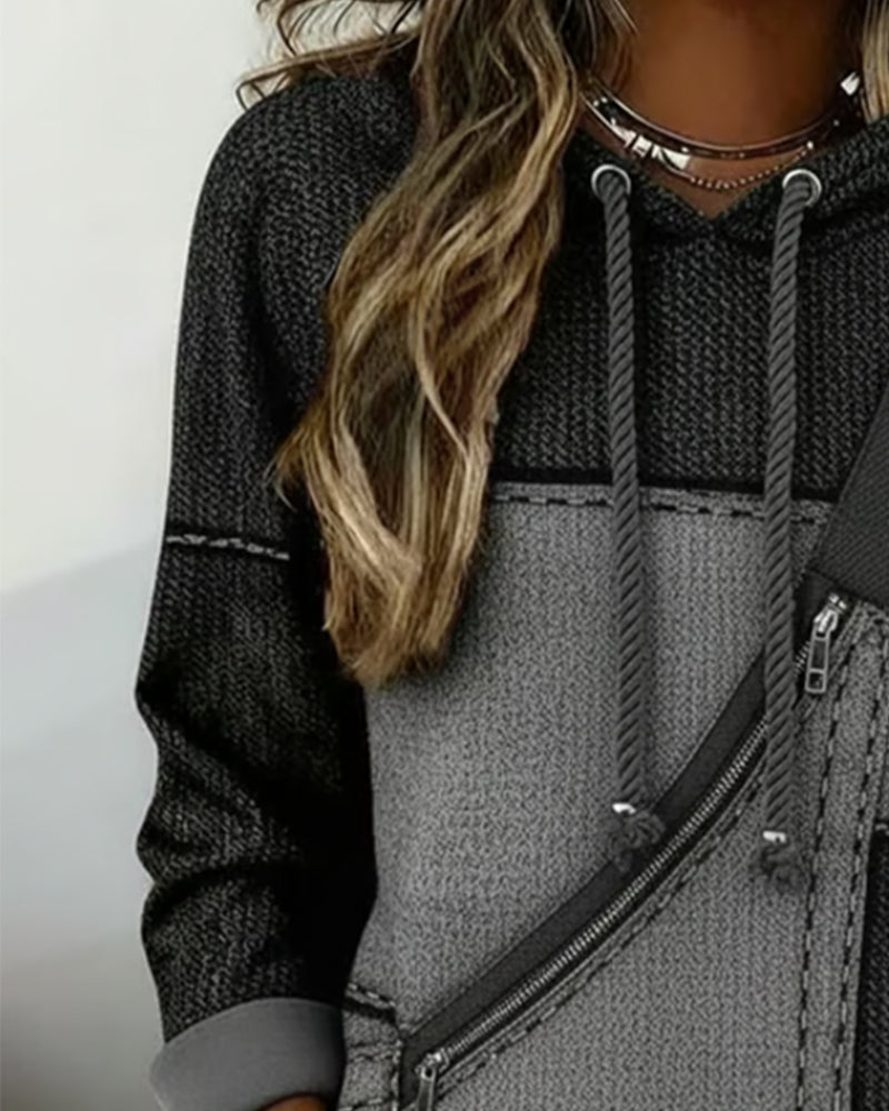 Eulanique - Sweat à capuche zippé texturé