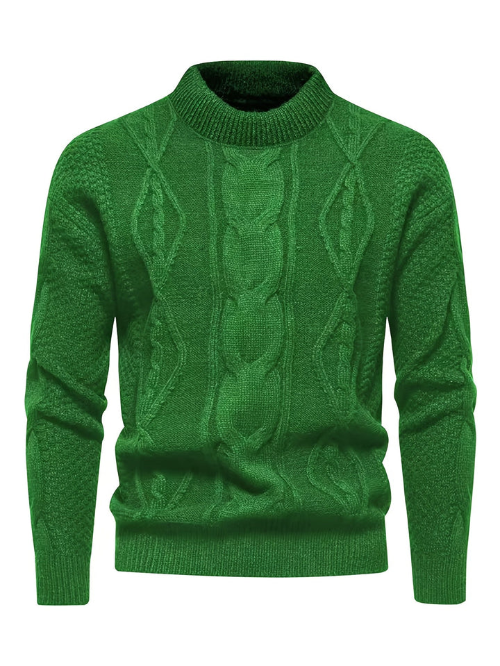 Kael - Pull en maille torsadée à col montant