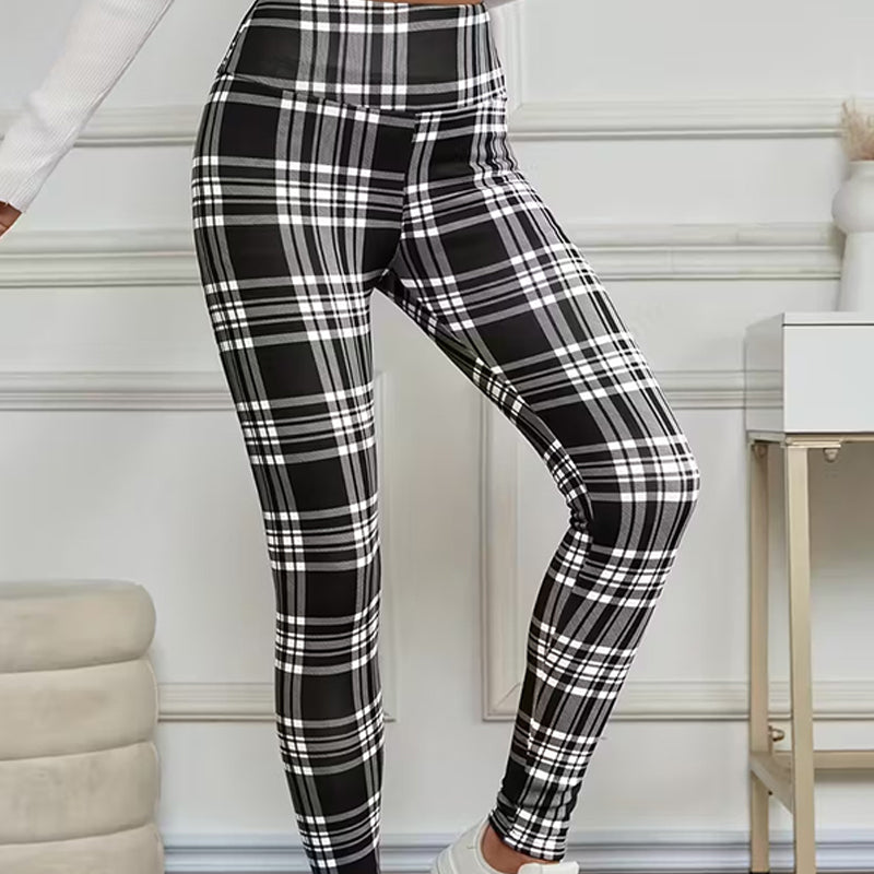 Estelyn - Legging stretch à carreaux classiques