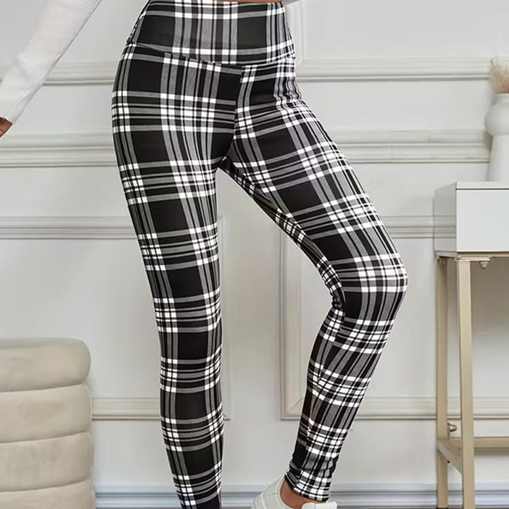Estelyn - Legging stretch à carreaux classiques