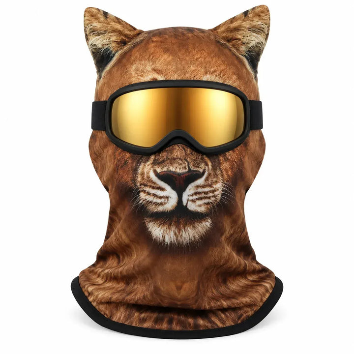 Hadren - Cagoule de ski en tissu doux avec visage d'animal