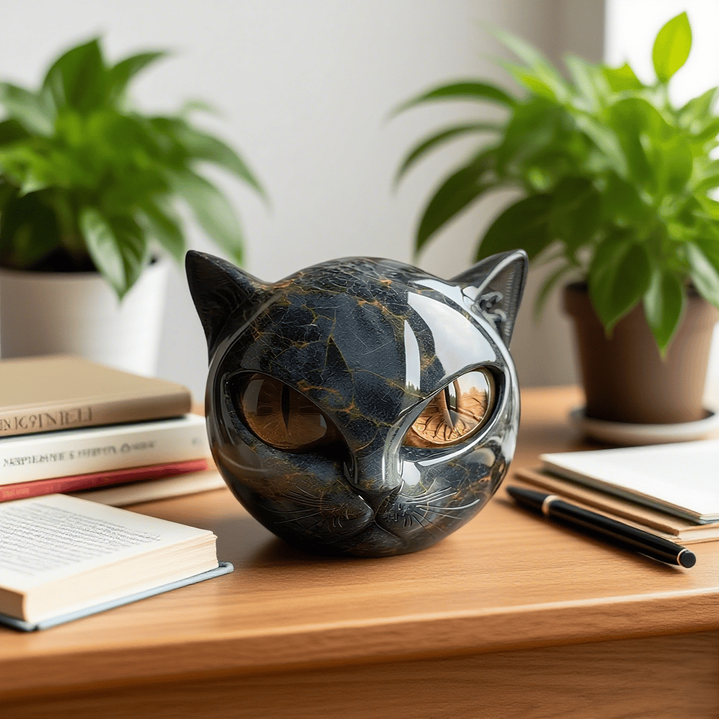 Bellanora - Ornement sculptural tête de chat