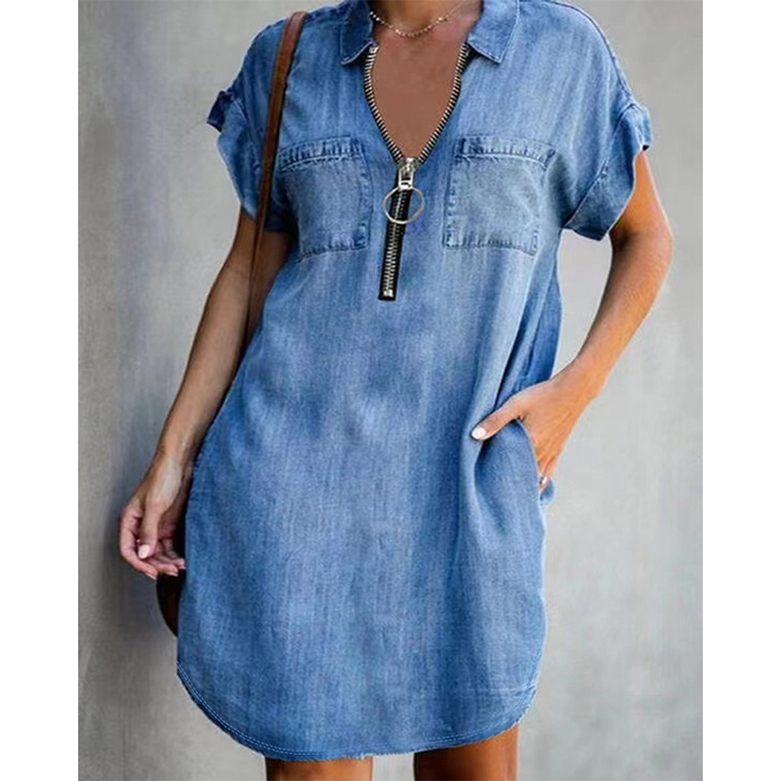 Genevalle - Robe décontractée en chambray à poches
