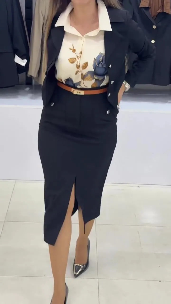Xavina - Tailleur jupe sur-mesure