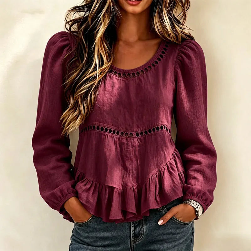 Genevelle - Blouse volantée au toucher doux