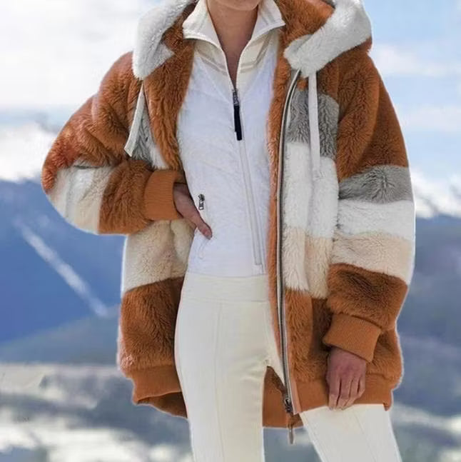 Ruelle - Manteau teddy oversize à capuche en peluche