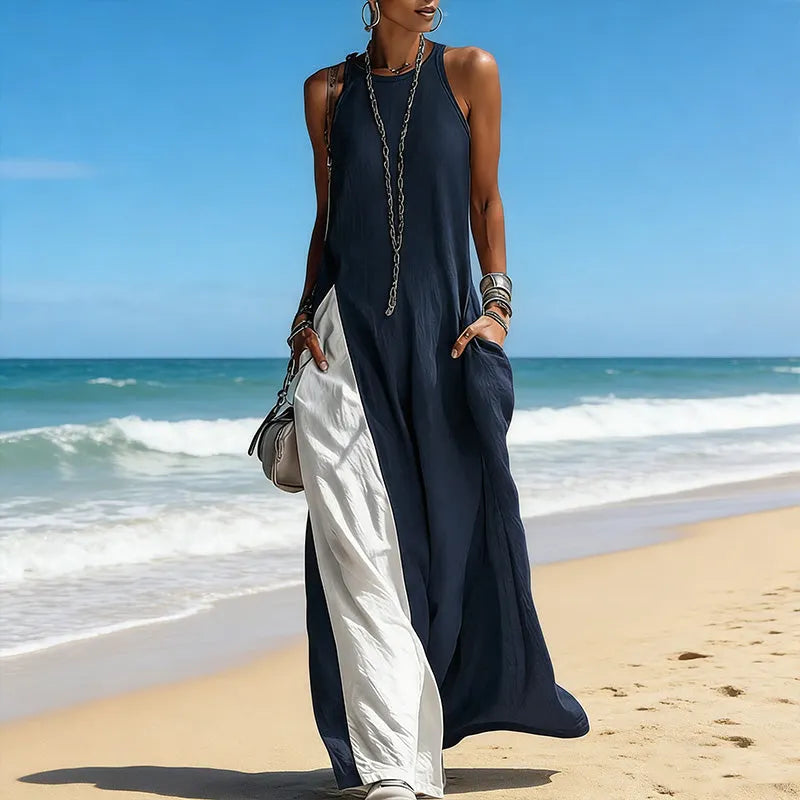 Zarella - Robe longue color-block au toucher doux