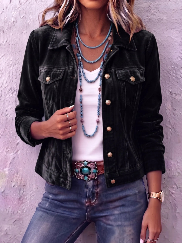 Amandria - Veste vintage délavée à boutons