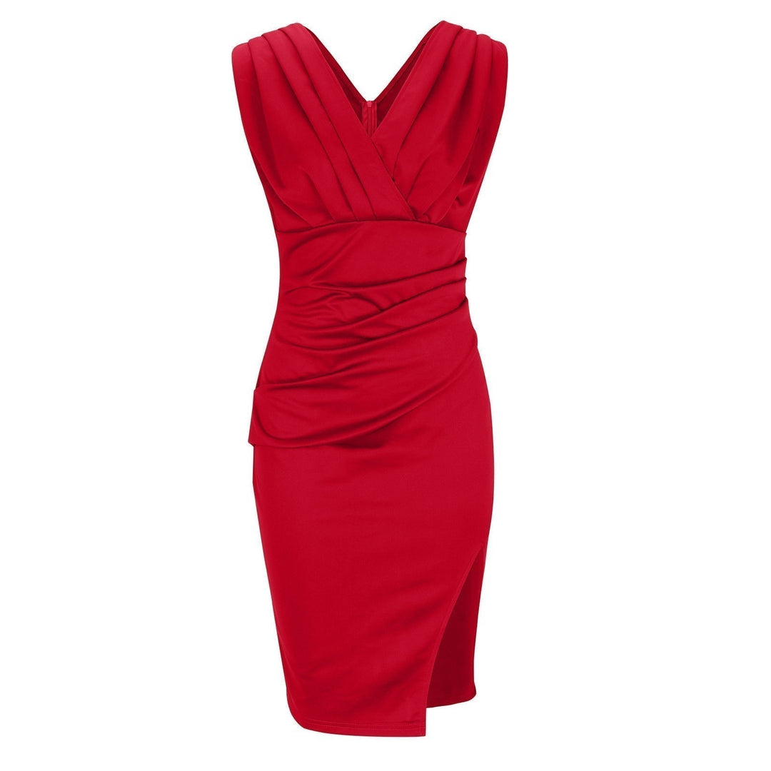 Arielle - Robe sculptante fendue à col V