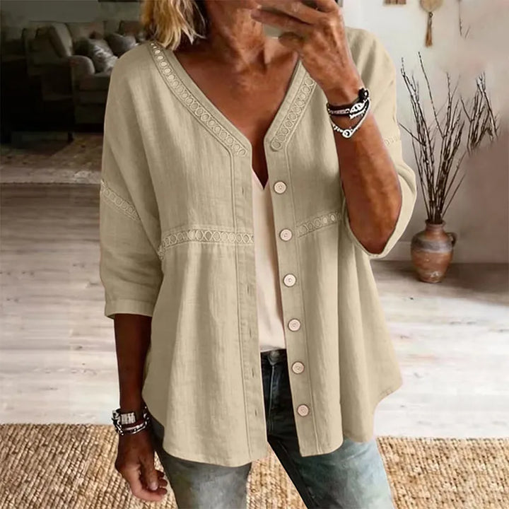 Ardena - Blouse brodée boutonnée
