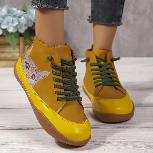 Zorelle - Bottines confortables à motif chat