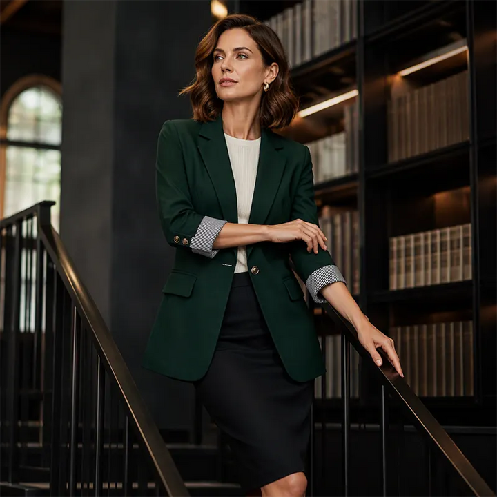 Celenya - Blazer classique à manches retroussées