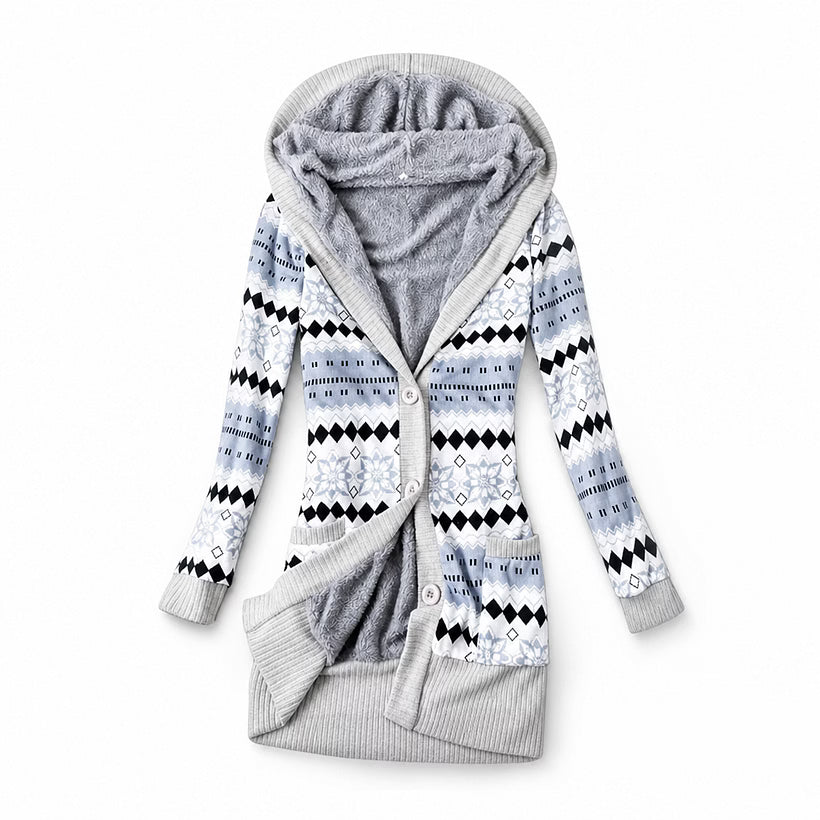 Ines - Cardigan thermique à capuche
