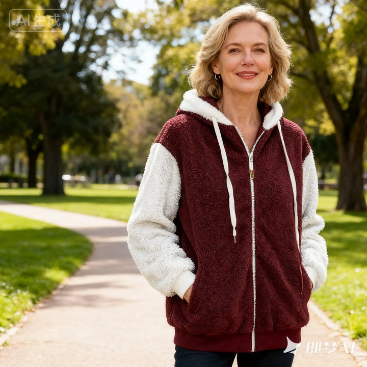 Alvenique - Sweat à capuche zippé, doux au toucher