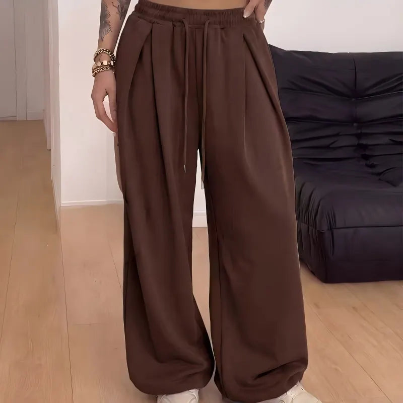 Annis - Pantalon ample décontracté à taille coulissée