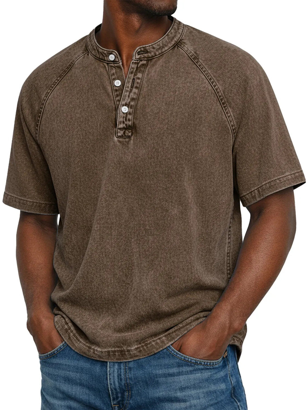 Flynn - T-shirt vintage délavé, doux au toucher