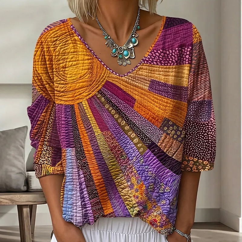 Genevielle - Blouse bohème texturée