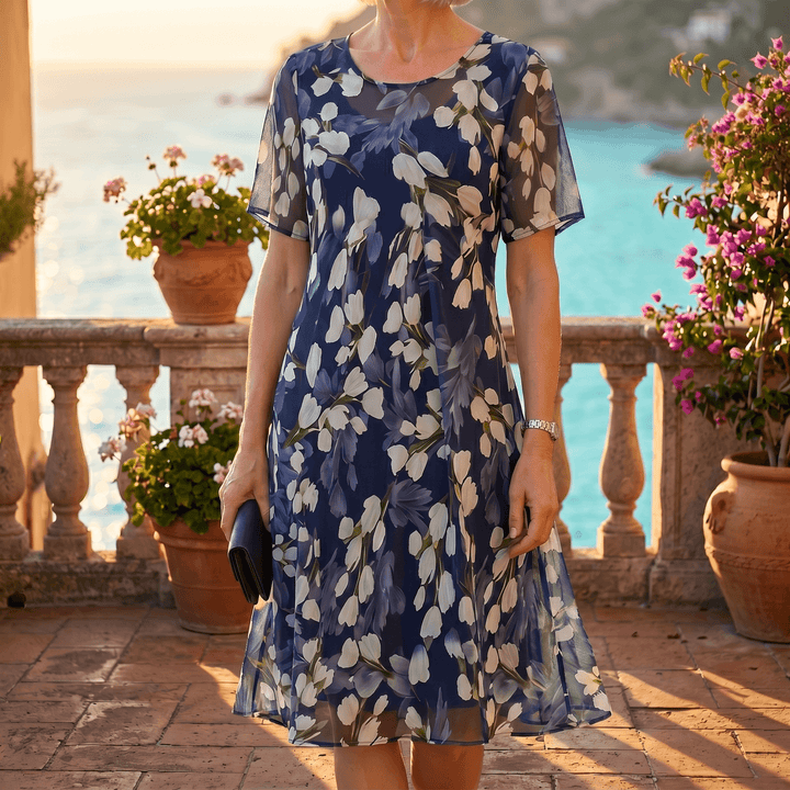 Genevora - Robe midi fleurie et aérée