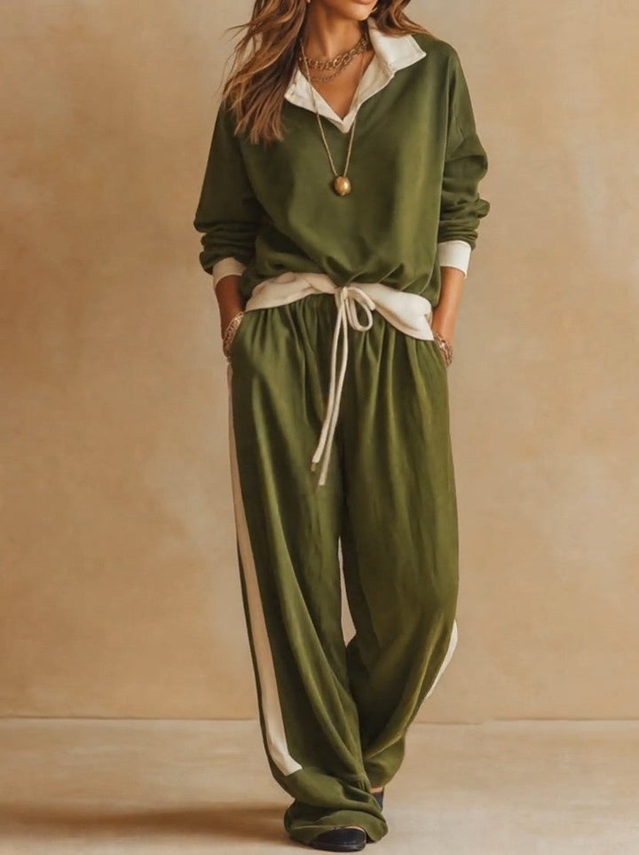 Ruby - Ensemble pantalon large et polo décontracté