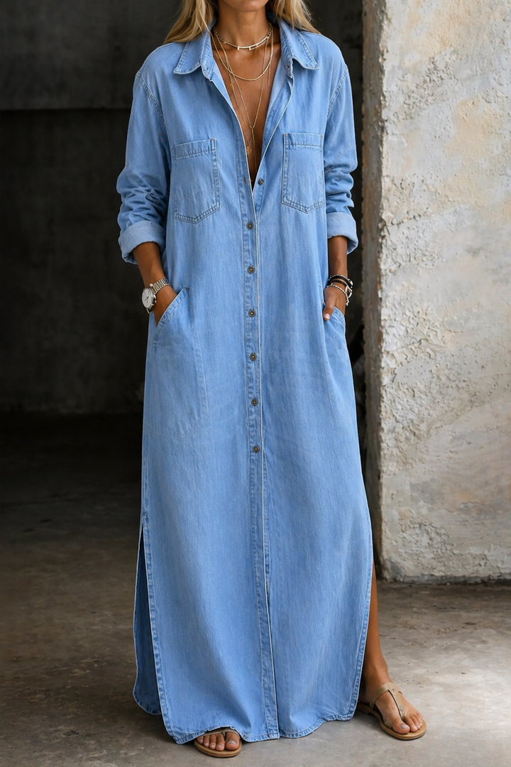 Brialisse - Robe-chemise longue fluide