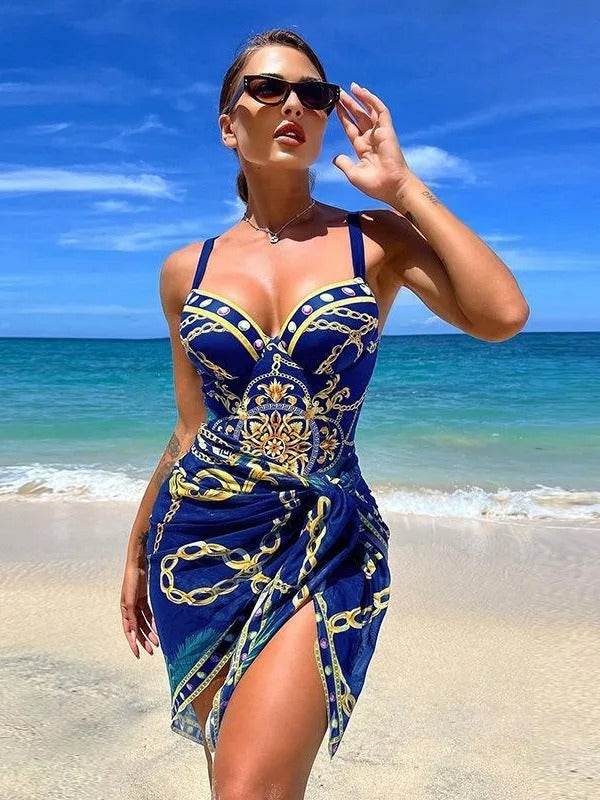 Diana - Maillot de bain une-pièce sculptant avec paréo