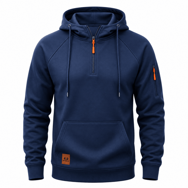 Sterling - Sweat à capuche demi-zip au toucher doux