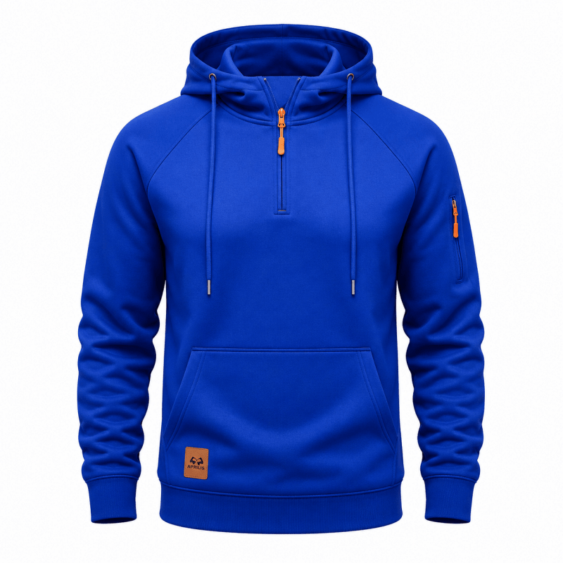 Sterling - Sweat à capuche demi-zip au toucher doux