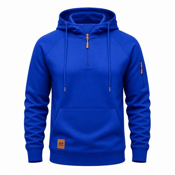 Sterling - Sweat à capuche demi-zip au toucher doux