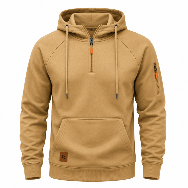 Sterling - Sweat à capuche demi-zip au toucher doux