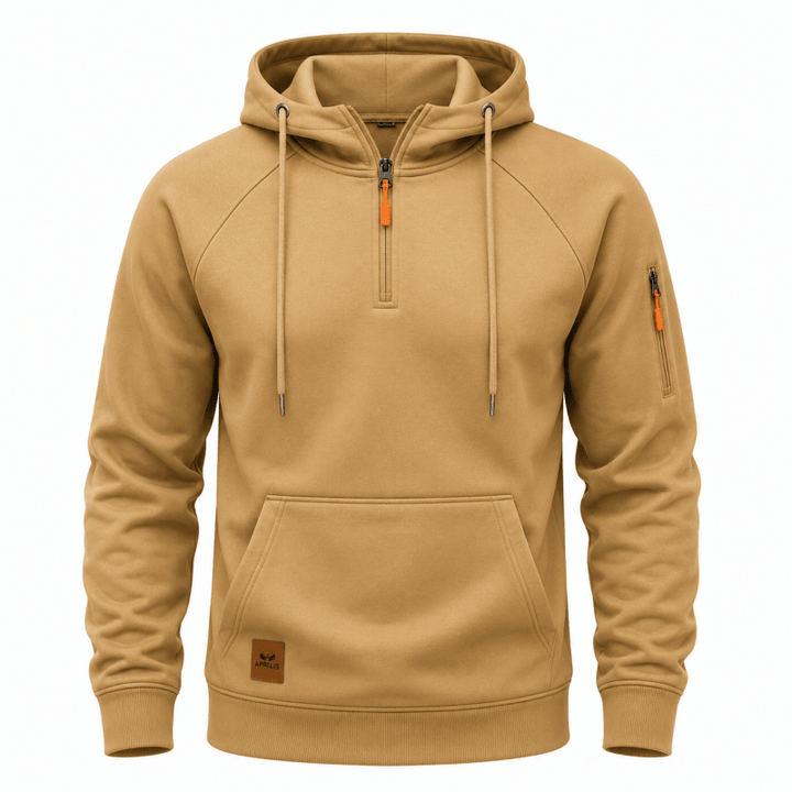 Sterling - Sweat à capuche demi-zip au toucher doux