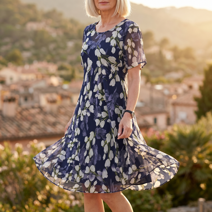 Genevora - Robe midi fleurie et aérée