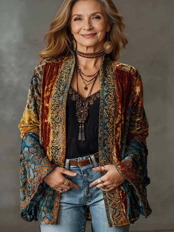Eudocia - Gilet kimono brodé bohème