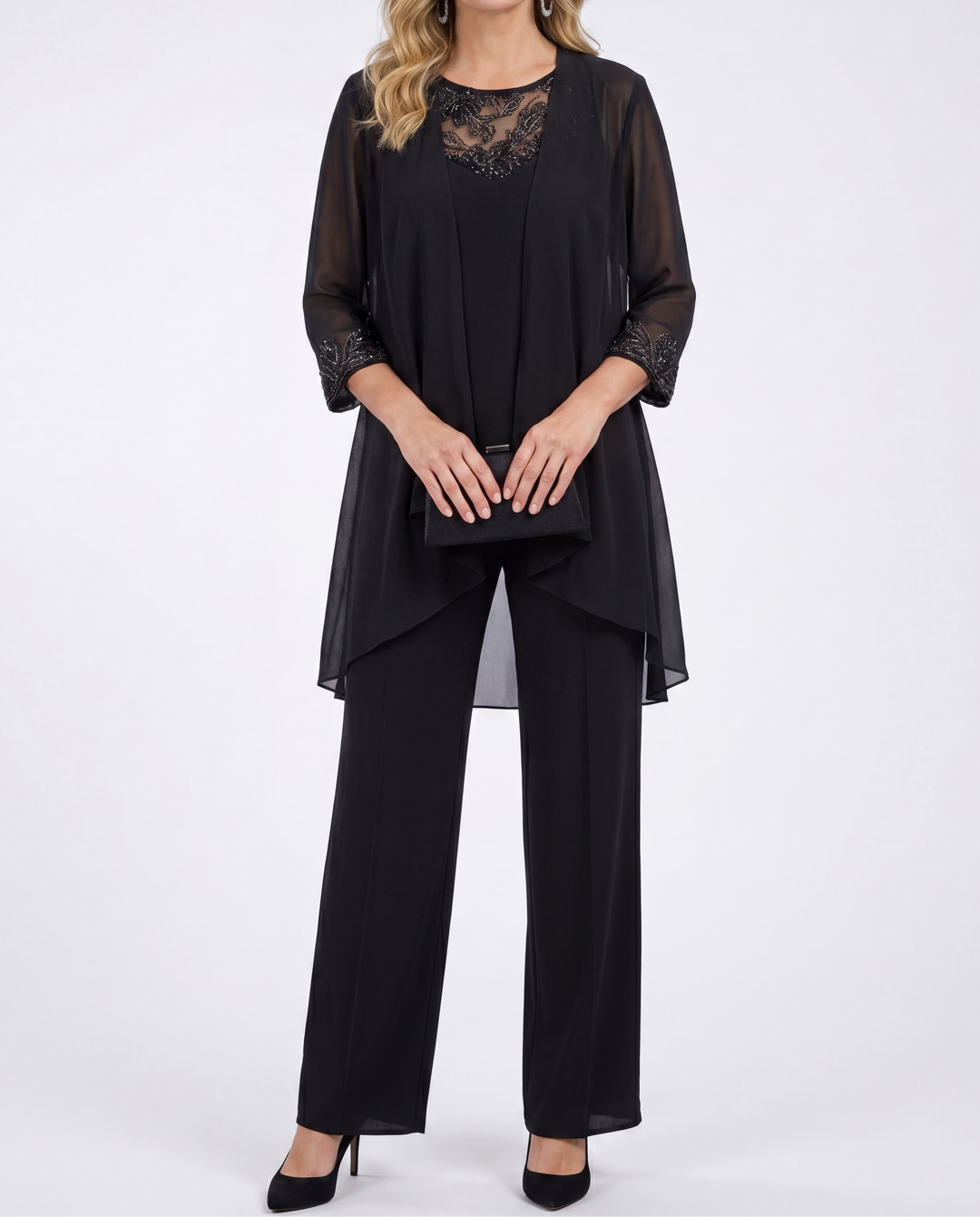 Aeliana - Ensemble 3 pièces élégant avec blazer et pantalon large