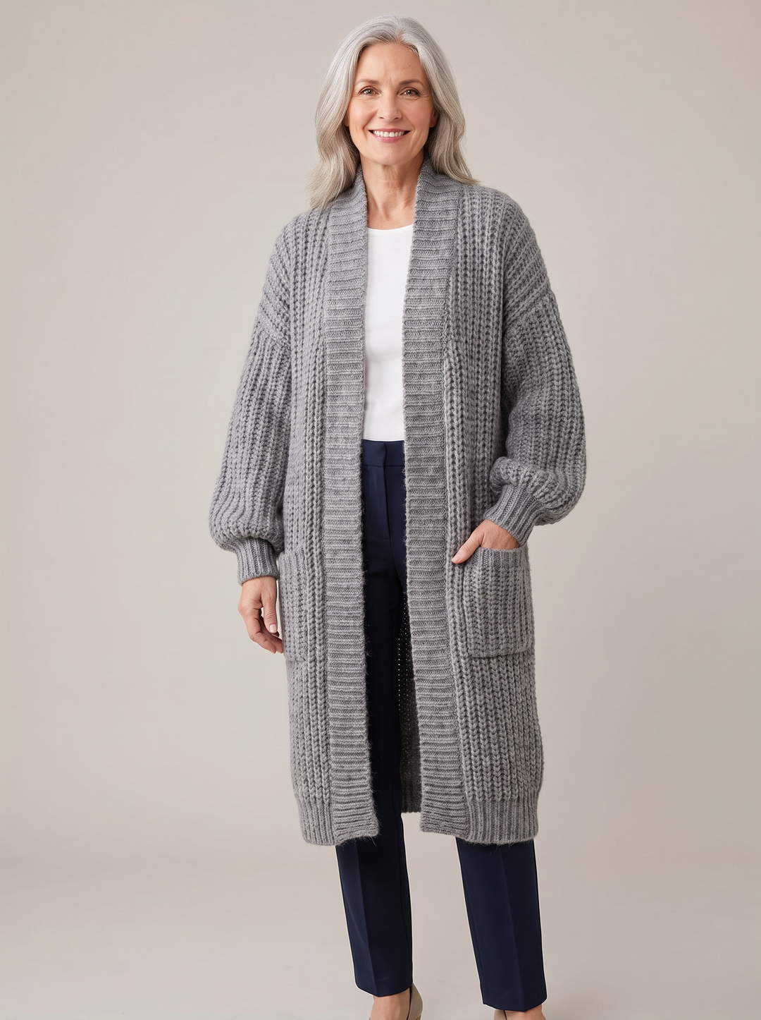Rosalienne - Cardigan long doux au toucher