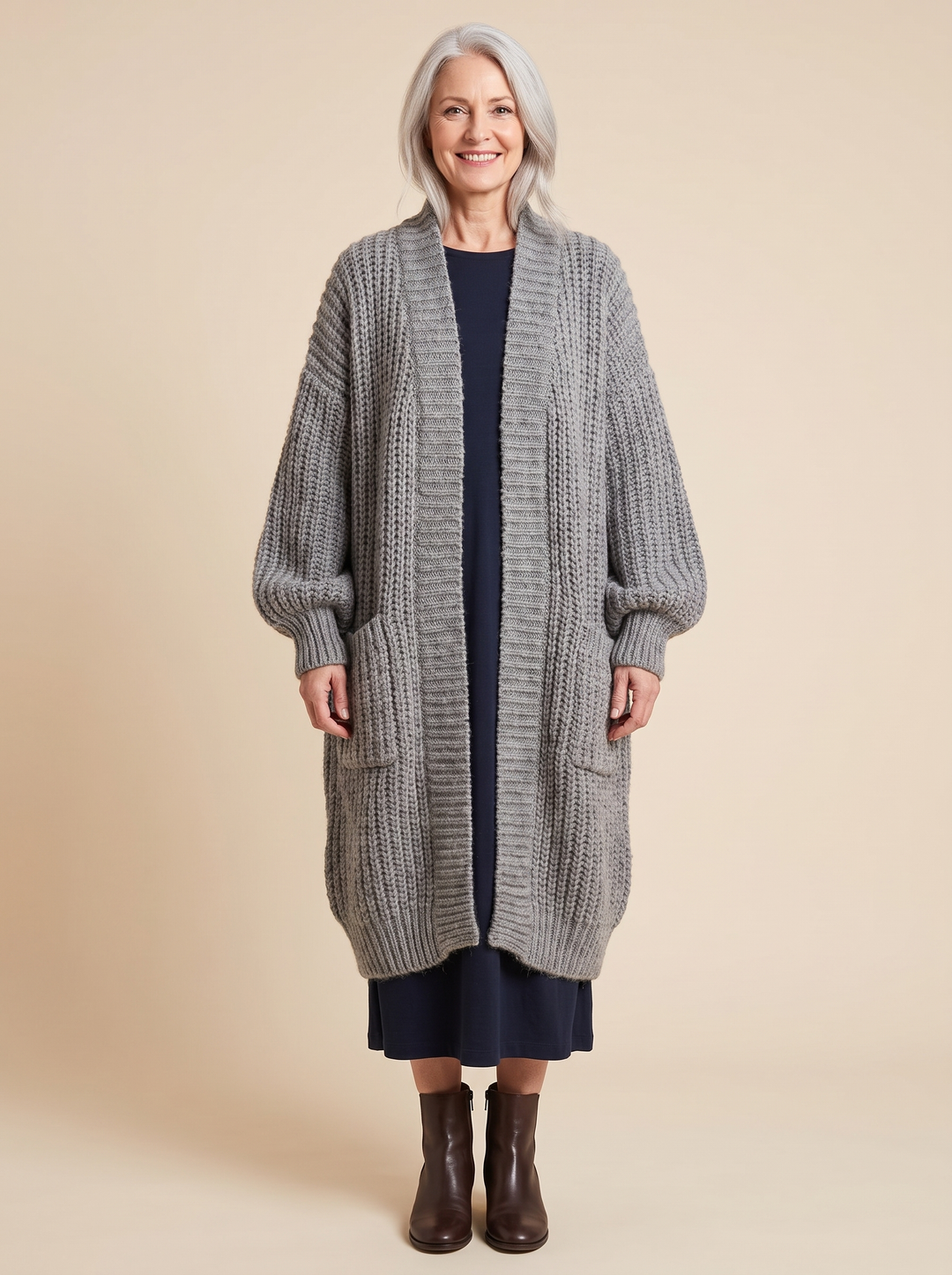 Rosalienne - Cardigan long doux au toucher