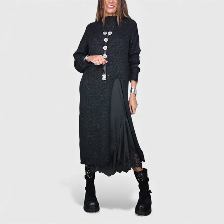 Aravina - Ensemble pull et robe à effet superposé, doux