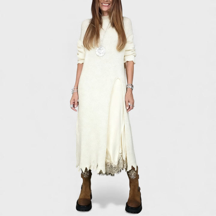 Aravina - Ensemble pull et robe à effet superposé, doux