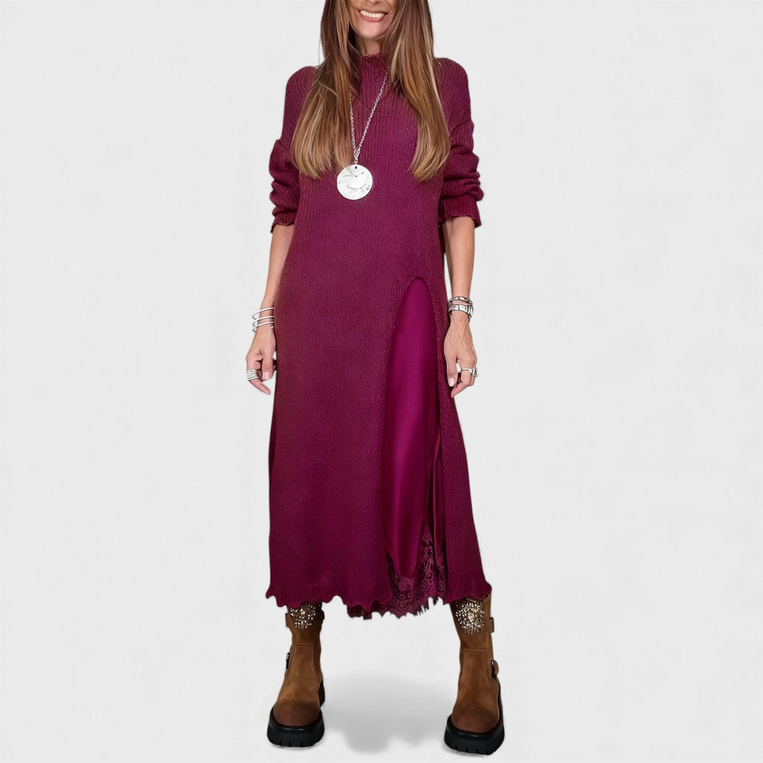 Aravina - Ensemble pull et robe à effet superposé, doux