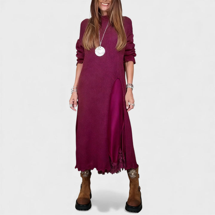 Aravina - Ensemble pull et robe à effet superposé, doux