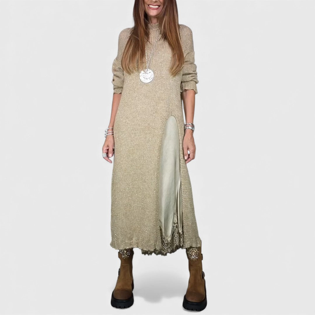 Aravina - Ensemble pull et robe à effet superposé, doux