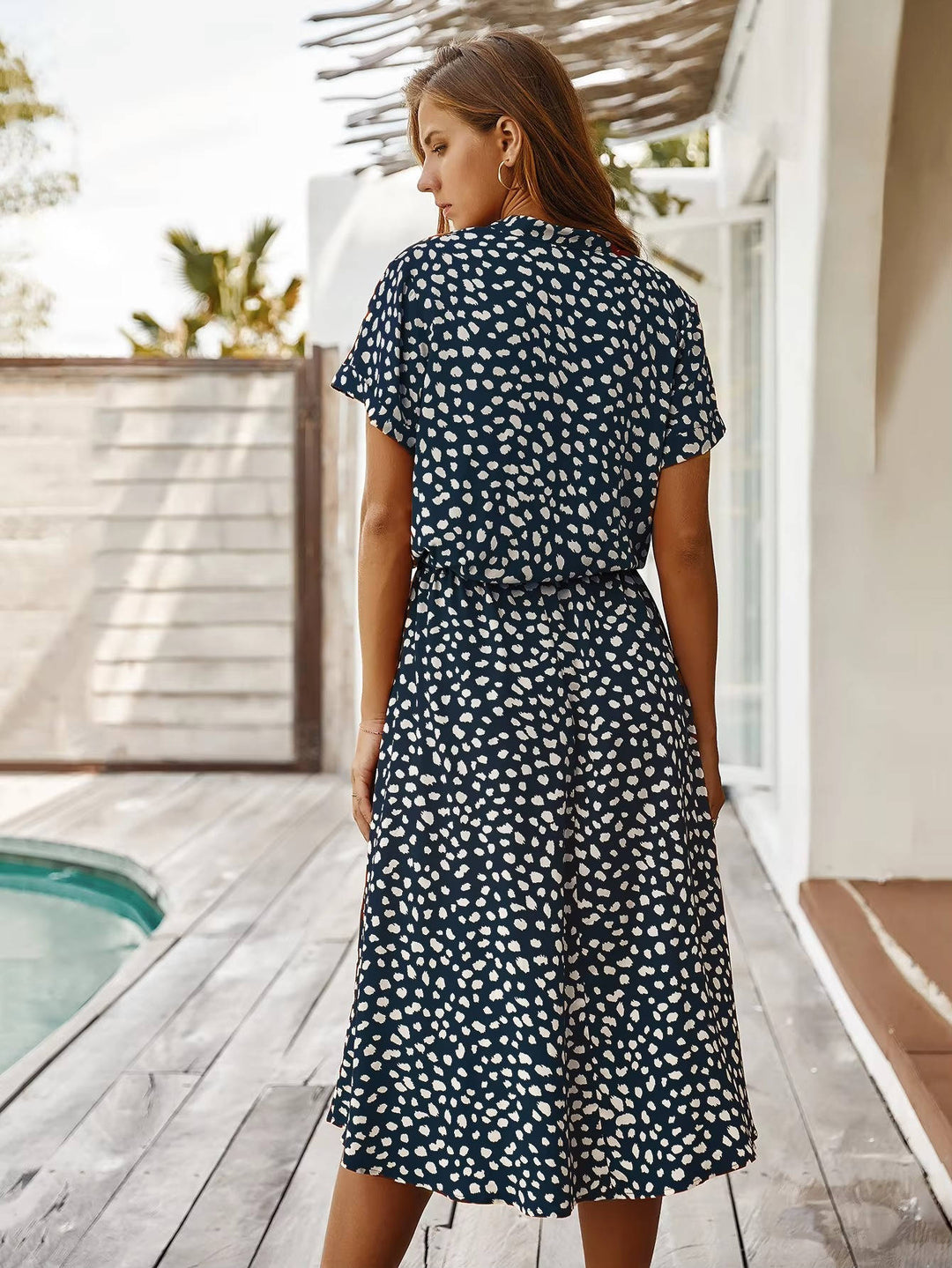 Linnet - Robe midi imprimée ceinturée