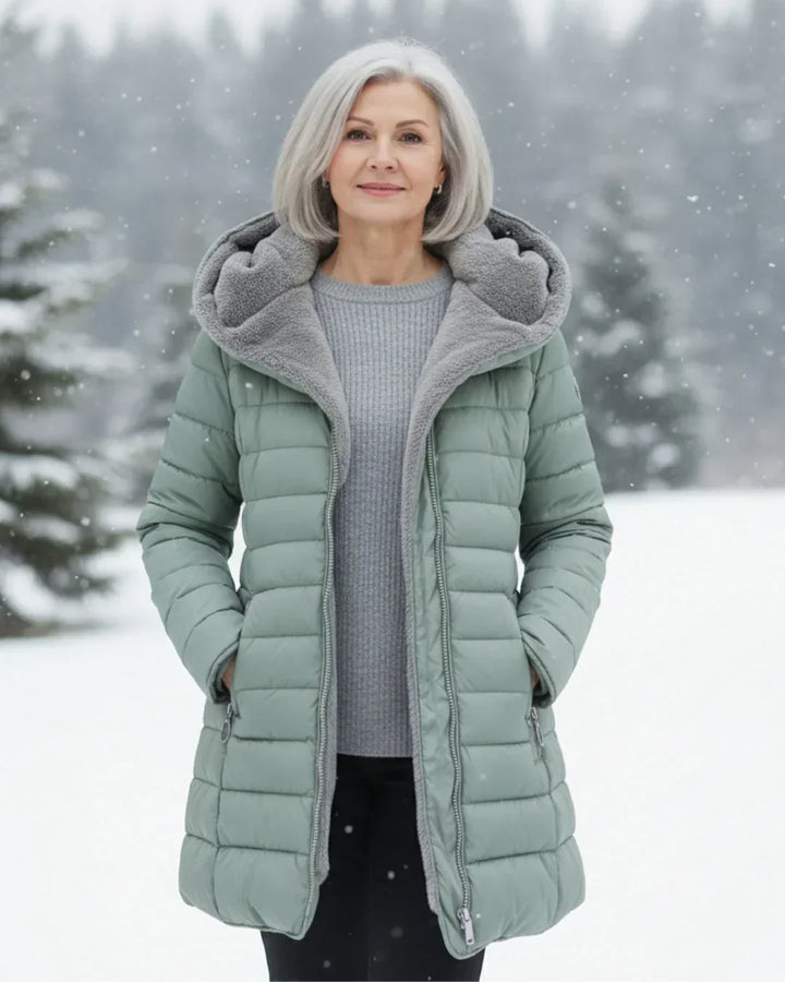 Leni - Manteau matelassé à capuche, doublé et chaud