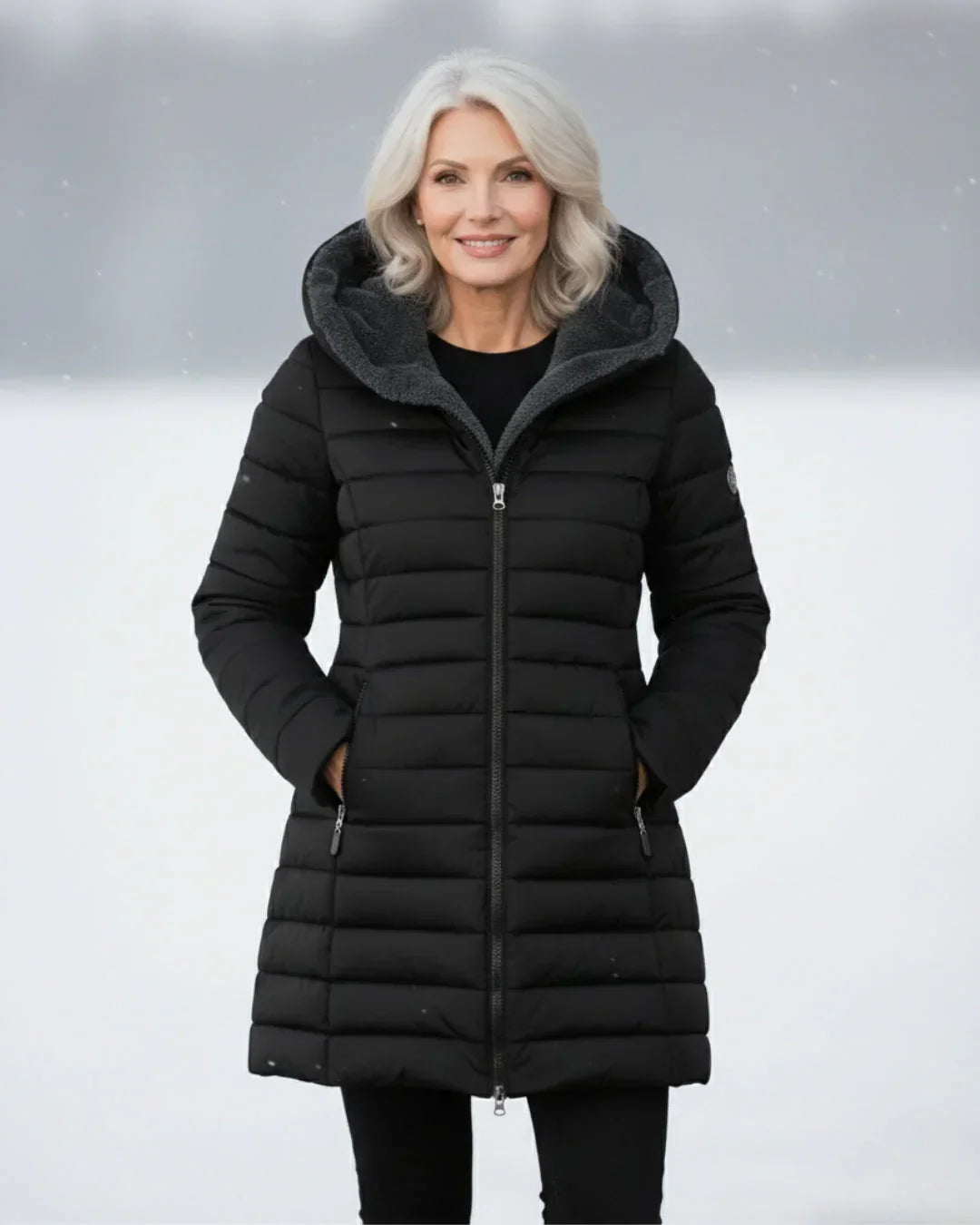 Leni - Manteau matelassé à capuche, doublé et chaud