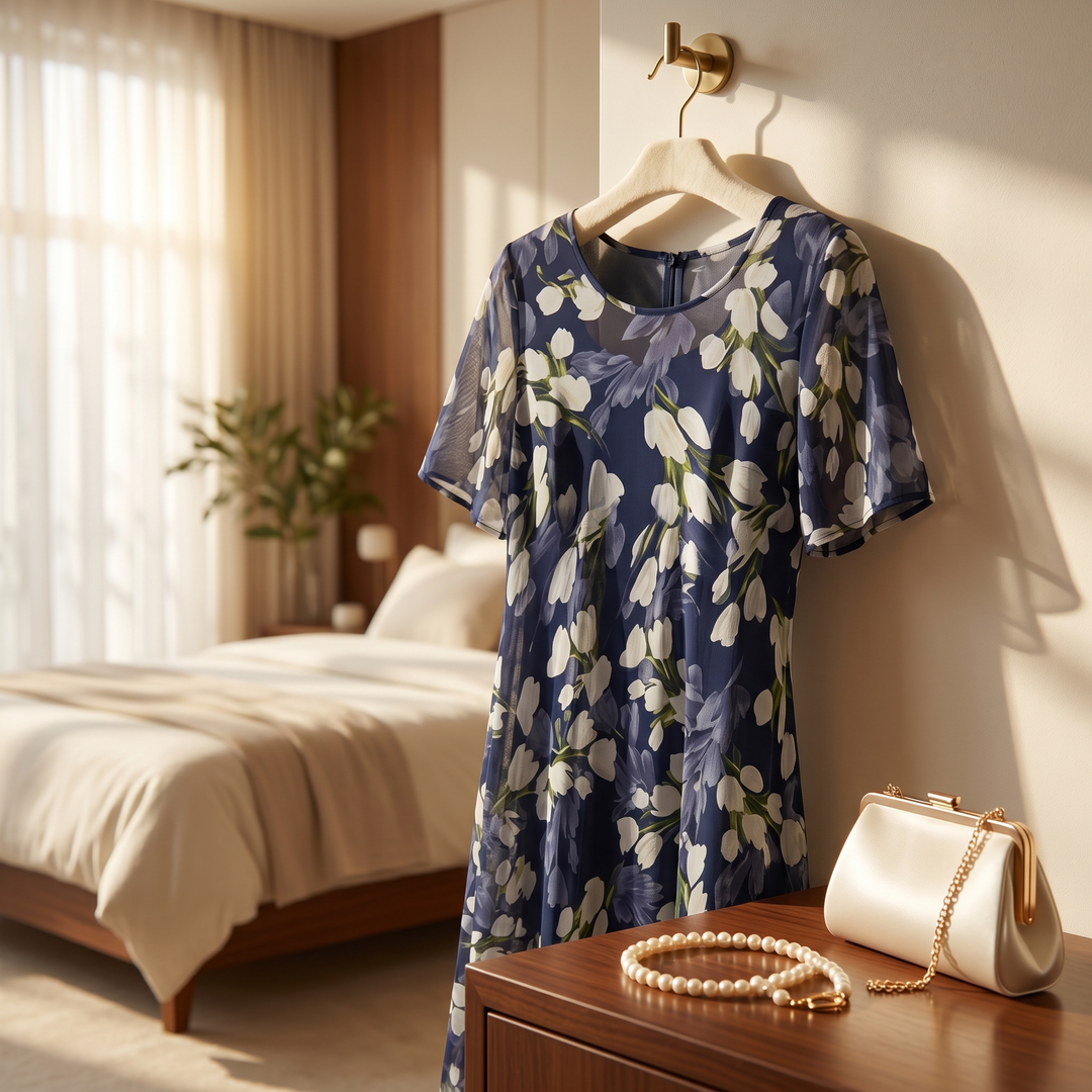 Genevora - Robe midi fleurie et aérée
