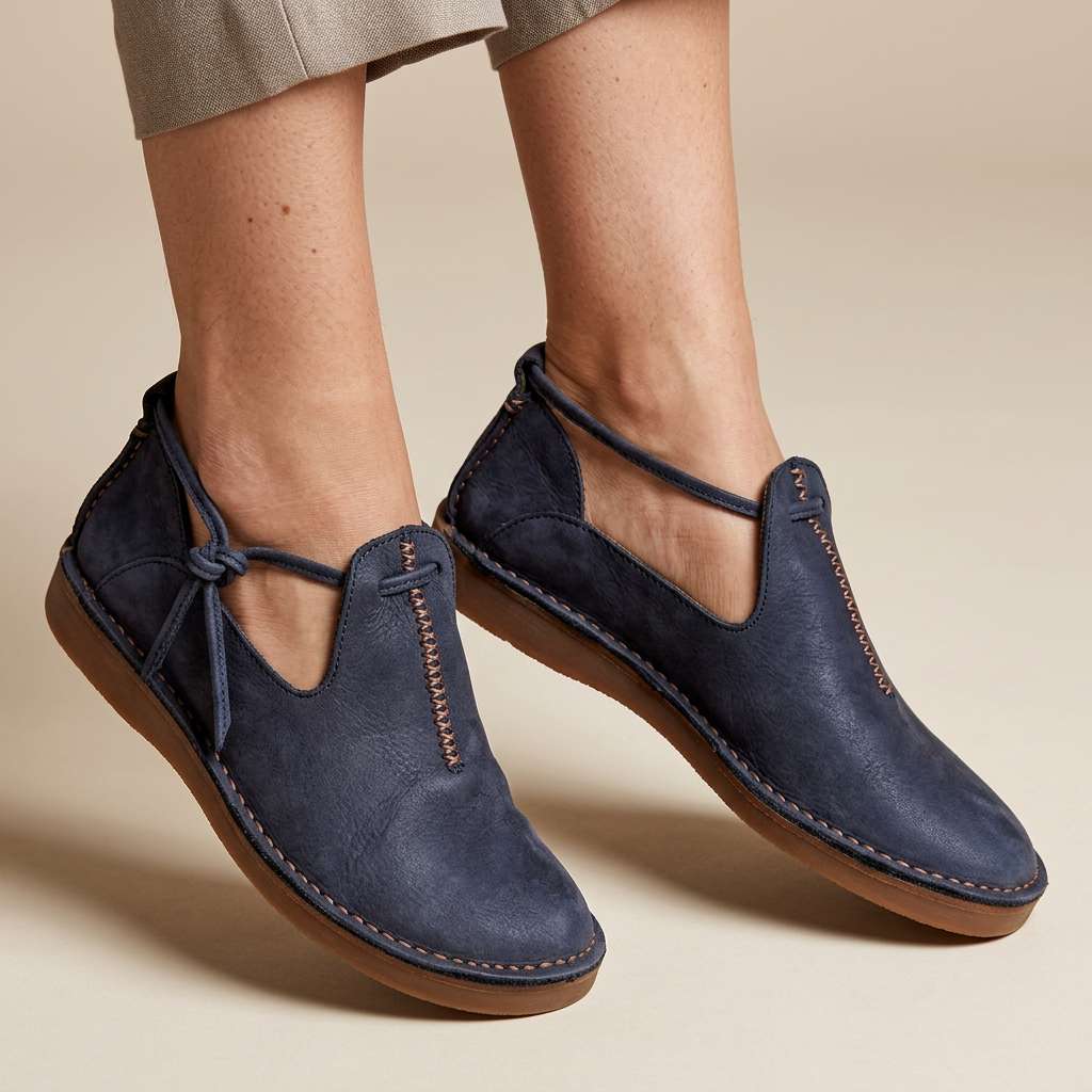 Delaina - Souliers à lacets en cuir vintage