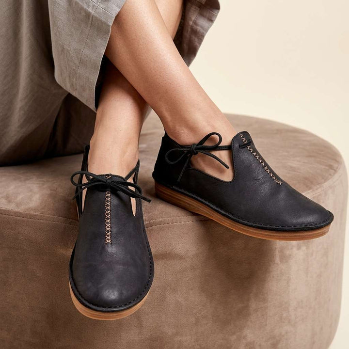 Delaina - Souliers à lacets en cuir vintage